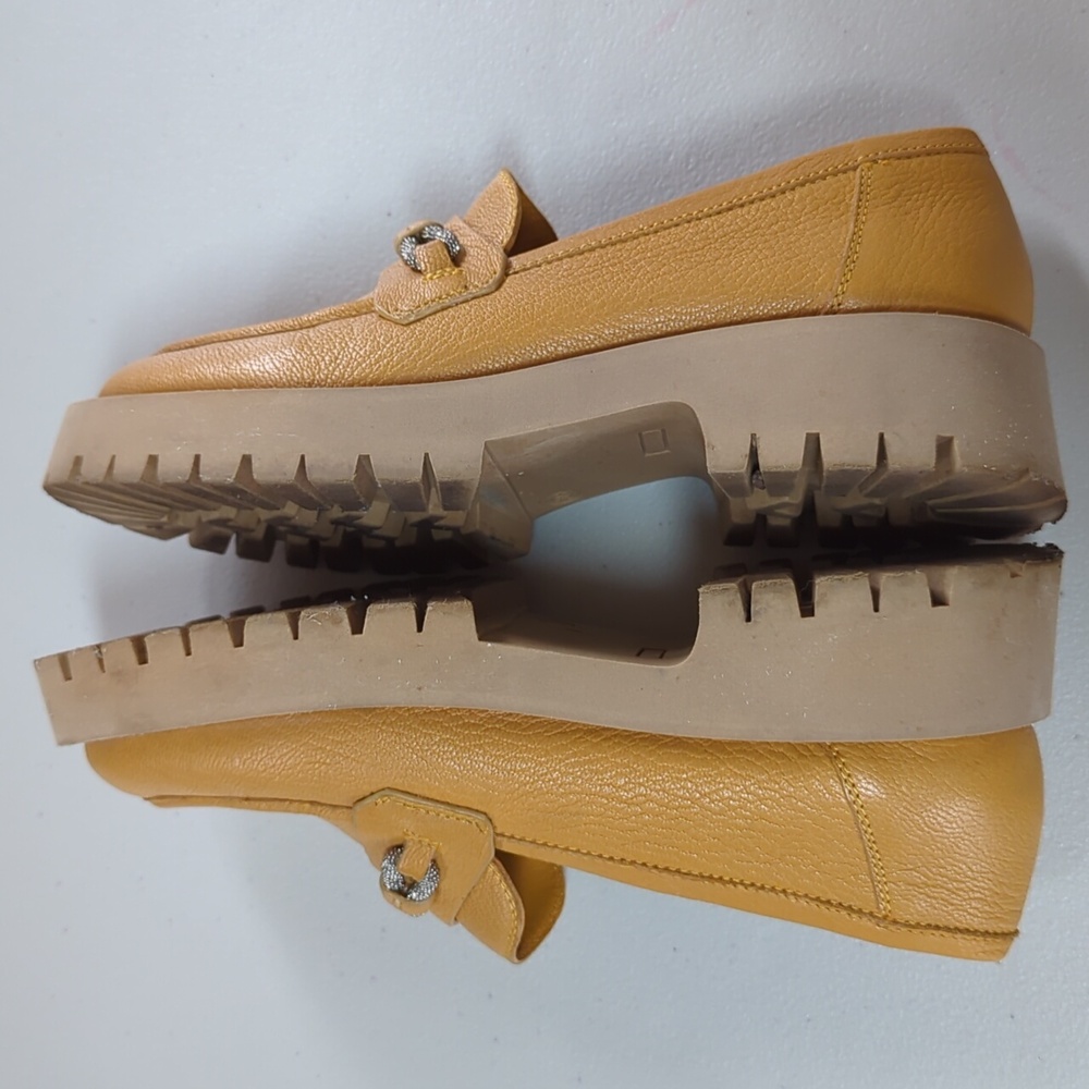 Bruno Premi, Anthropologie, mustard yellow lug loafers. Size 38 - Picture 6 of 11